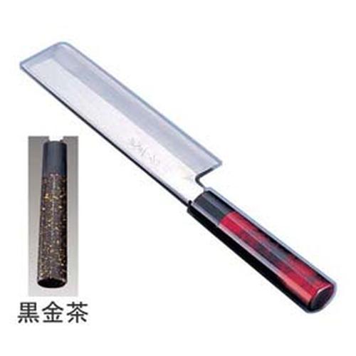 歌舞伎調和庖丁 忠舟 薄刃 19.5 cm 黒金茶 1-0301-1104