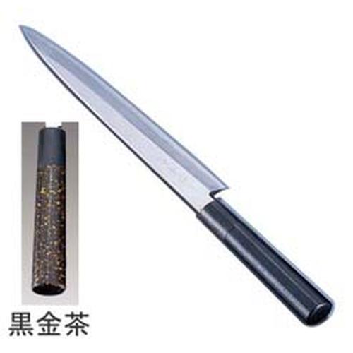 歌舞伎調和庖丁 忠舟 柳刃 30 cm 黒金茶 1-0301-0907