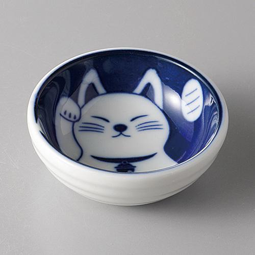 【みやび街道4-157】藍染　招き猫豆小鉢