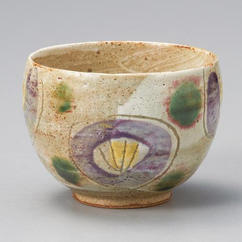 【みやび街道4-603】彫り山茶花（紫）いっぷく碗