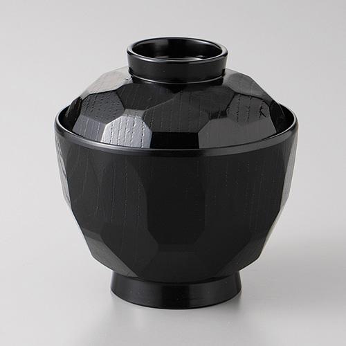 【みやび街道5-886】3.0ミニ亀甲小吸椀　黒